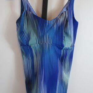 Athleta Ibiza Entwined Tankini Womens Size 38D/DD Underwire Blue Multicolor READ